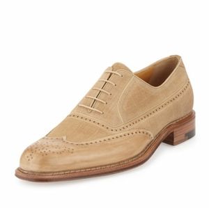 a. testoni Black Label Linen Suede Oxford